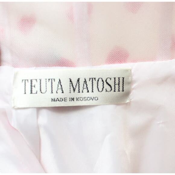 Teuta Matoshi White Heart Tulle Puff Sleeve Dress Gown Size Small - Picture 10 of 10
